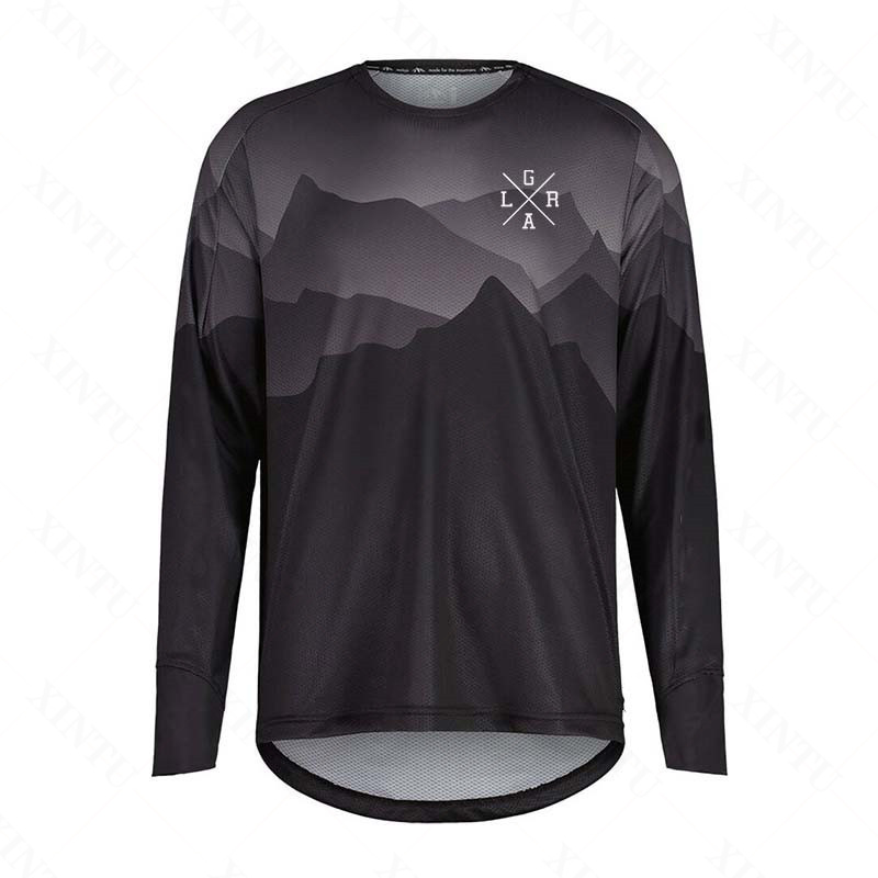 Mountain Biking Wallpaper - Maglia da Moto per Uomo, Jersey