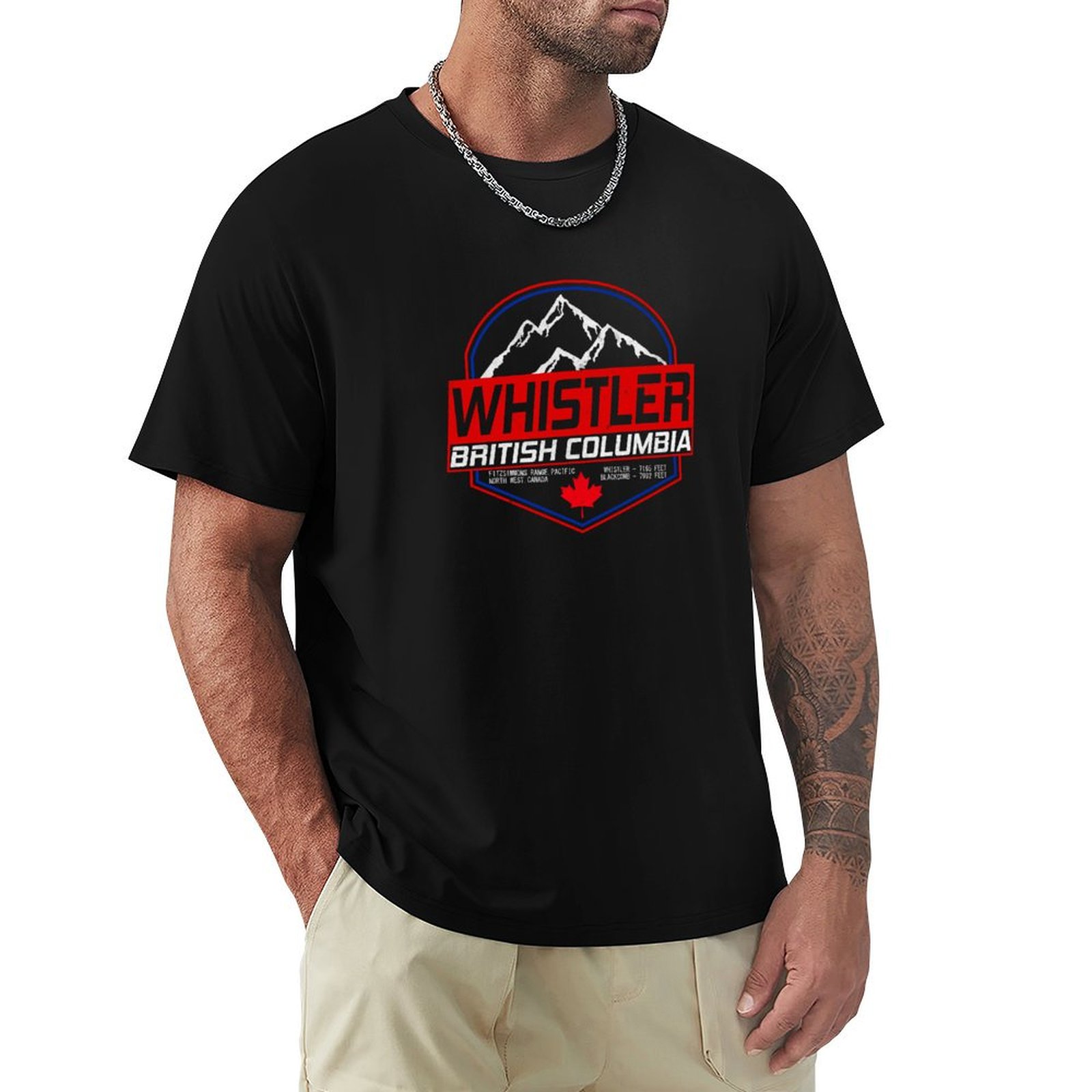 Mountain Biking Whistler - T-Shirt Retro Ski Whistler B.C Canada,