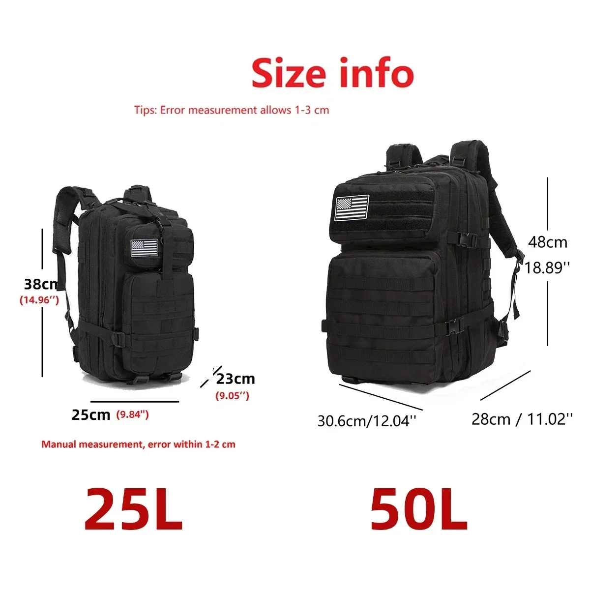 Zaino tattico da 25L/50L Borsa - Mountain Biking Waist Pack recensione e prezzo